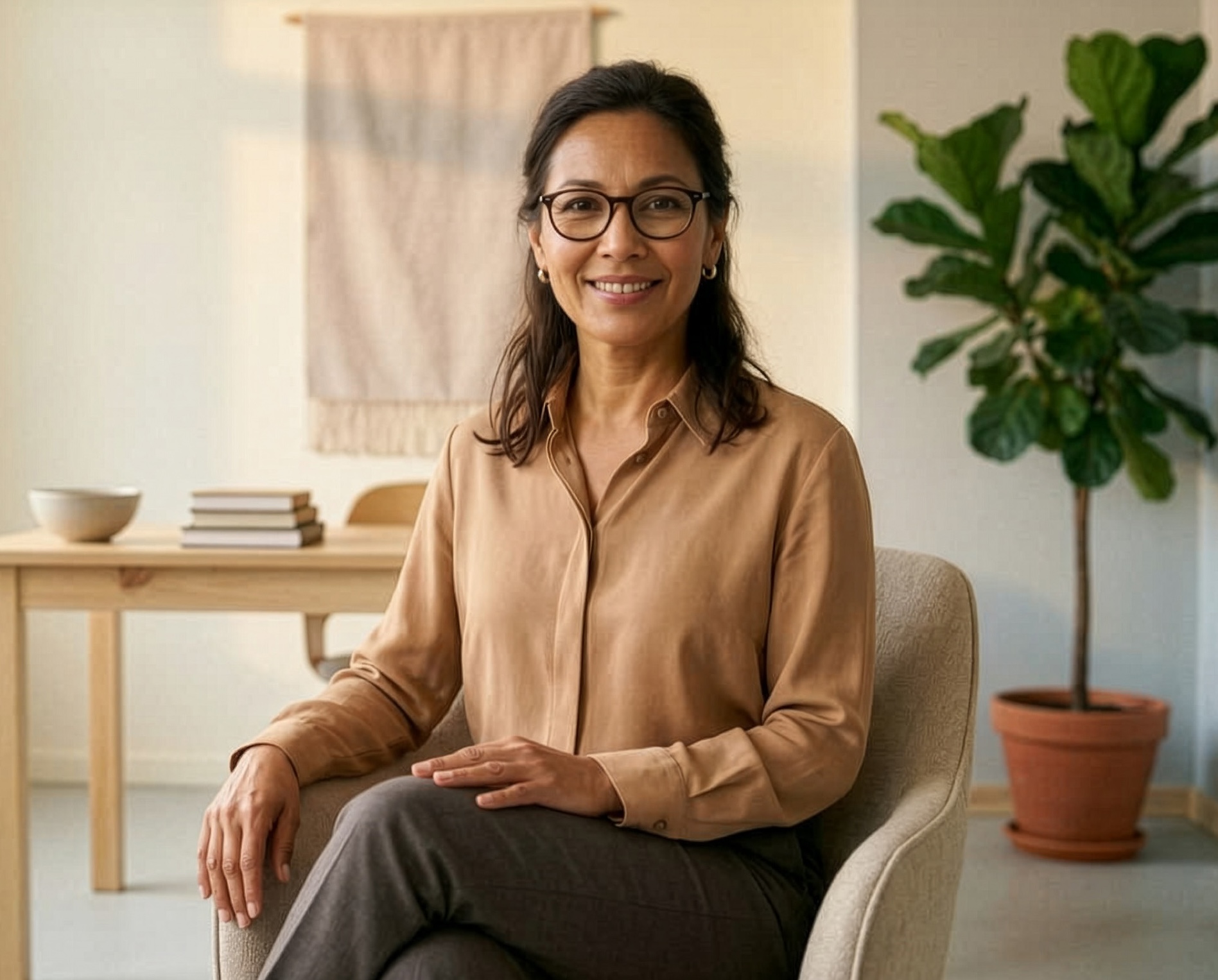 Practitioner smiling